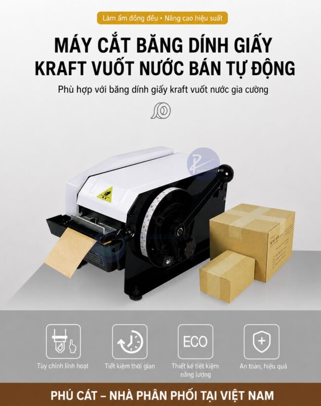 máy sử dụng băng dính vuốt nước bán tự động cần gạt