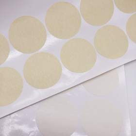 Decal giấy che logo dạng die-cut hình tròn và hình chữ nhật, dùng cho ngành giày để chống lem sơn.